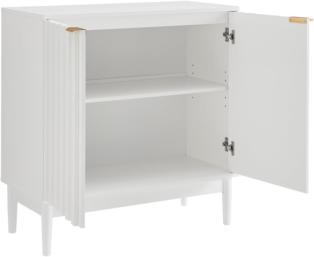 Fluted Sideboard Cabinet 2 Doors Adjustable Shelf Storage Modern Console