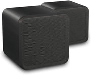 HiFi Bookshelf Stereo Speakers 80W Compact Cube Home Cinema Pair Black