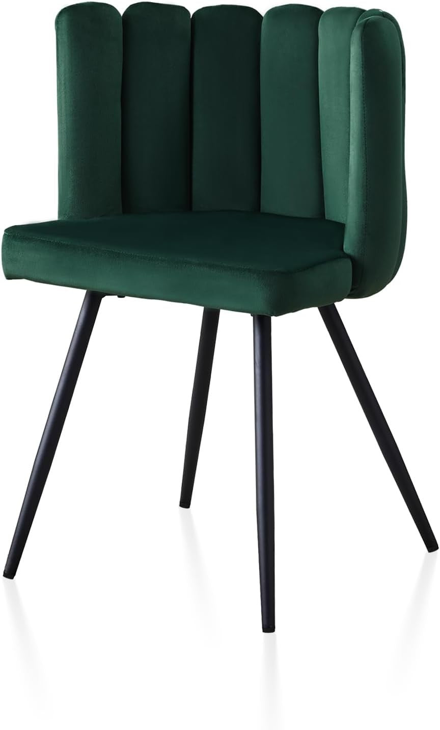 Velvet Vanity Chair Petal Back Tub Armchair Metal Legs