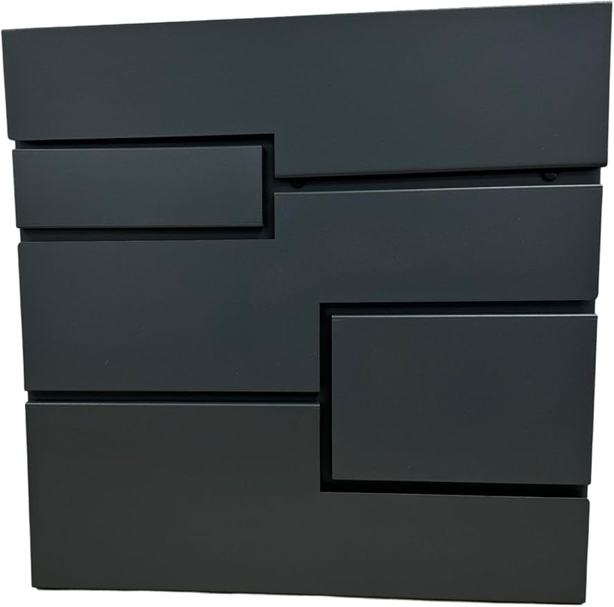 Modern Grey Wall Mounted Post Box Lockable Waterproof Mailbox Secure Durable