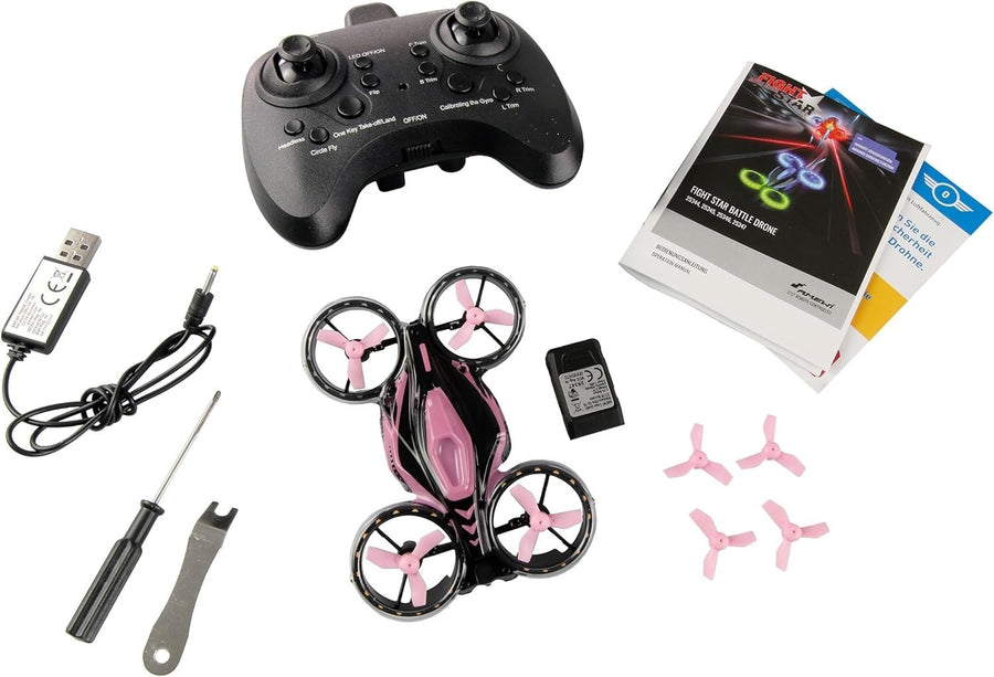 2-in-1 Pink Battle Drone RTF Infrared Combat Hover & Flight Mode Toy for Kids