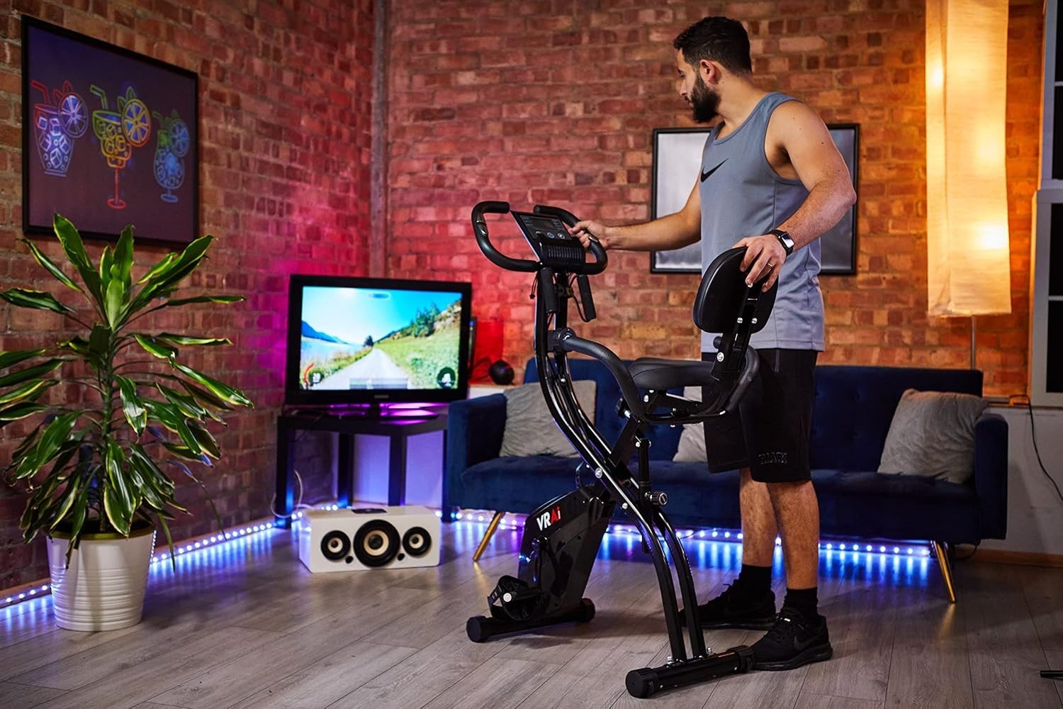 3-in-1 Folding Exercise Bike w/ Magnetic Resistance, LCD Display & App Support