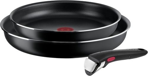 3pcs Non Stick Frying Pan Set 24cm & 28cm with Removable Handle Easy Clean