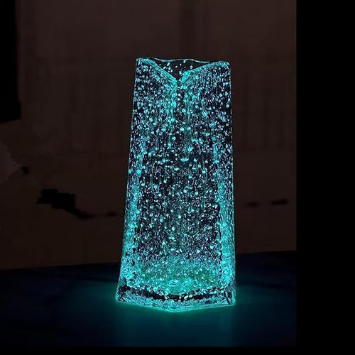Luminous Triangle Glass Vase Modern LED Effect Table Wedding Home Decor