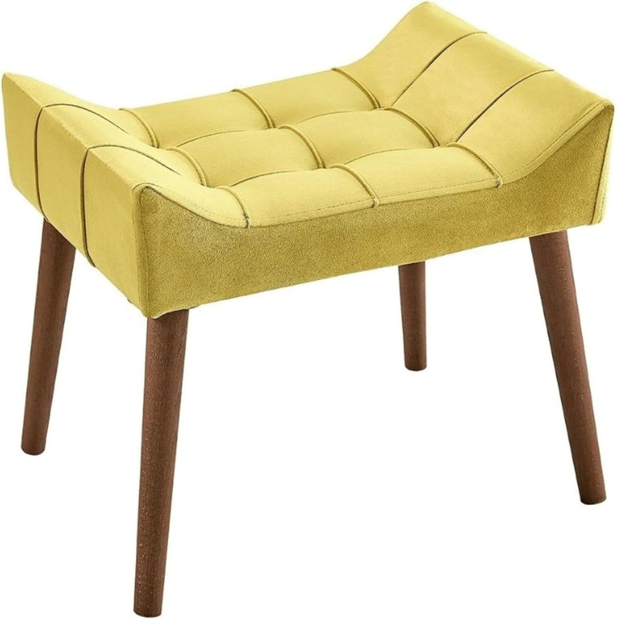 Yellow Padded Dressing Table Stool Modern Vanity Makeup Chair Bedroom