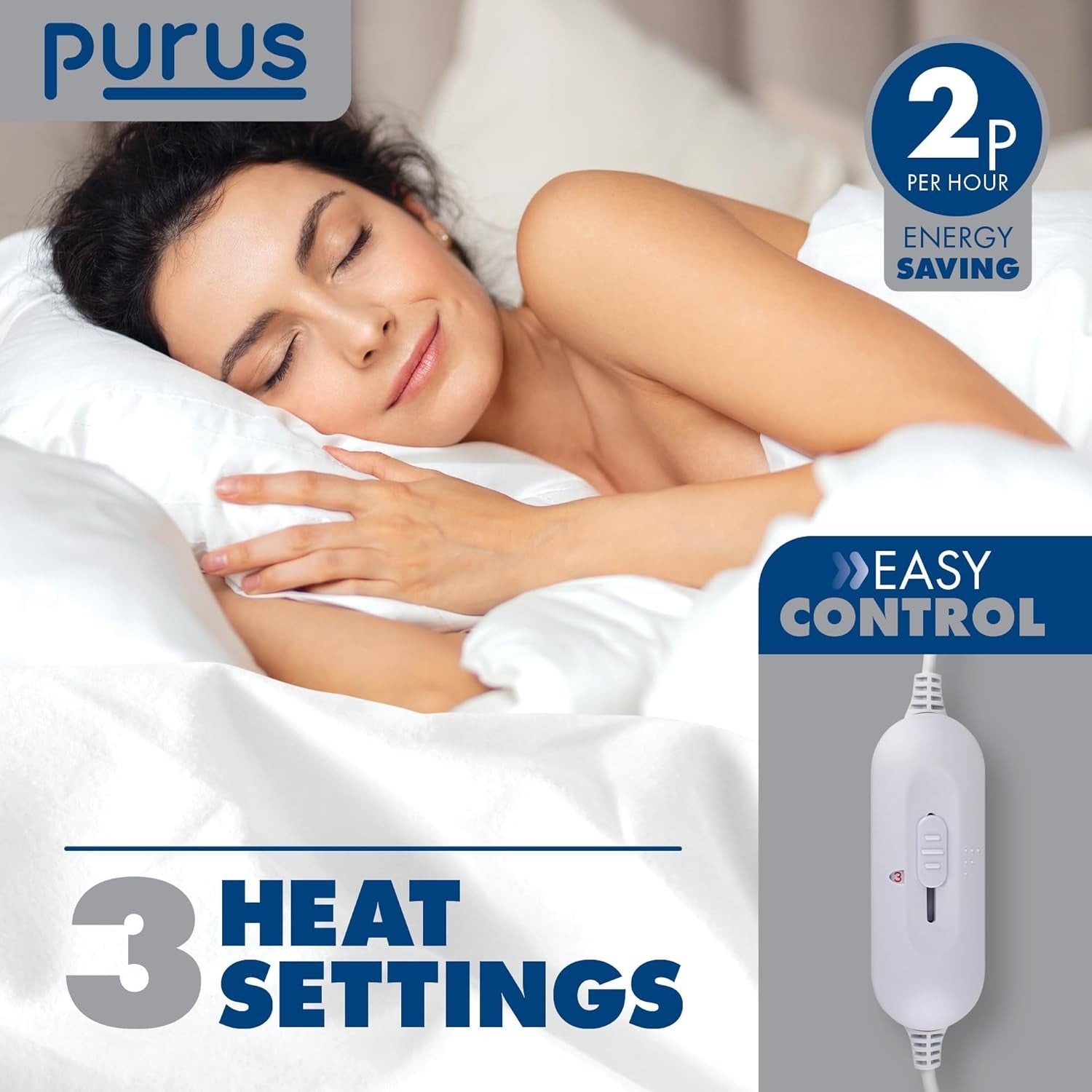 Single Electric Underblanket White 193x91cm Fitted Heated Mattress Cover