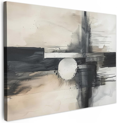 Grey White Abstract Canvas Wall Art 40x30cm Modern Framed Print