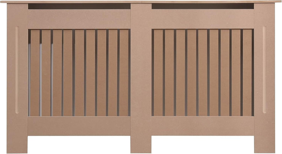 Large Radiator Cover Unfinished MDF | Customisable Vertical Slat Modern Cabinet