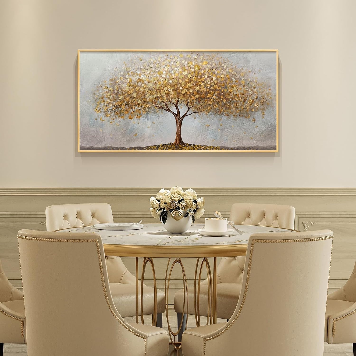 Large Gold Tree of Life Framed Wall Art Luxury Living Room