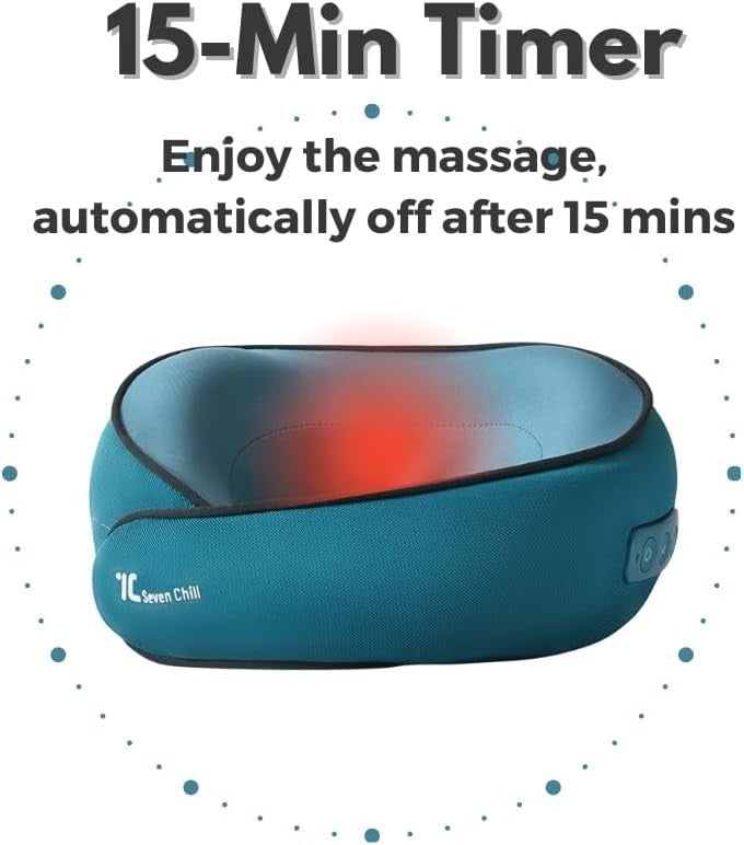 Heated Neck Massager Pillow Cordless Deep Tissue Pain Relief Cushion