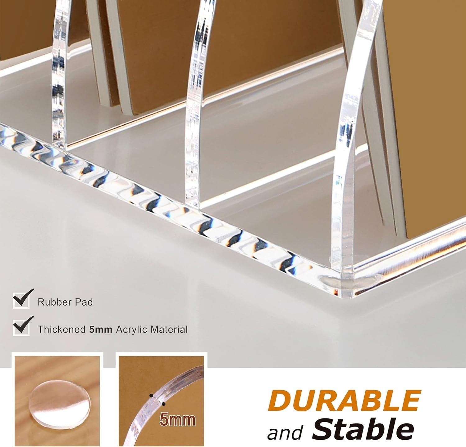 Clear Acrylic Desk File Organizer 6-Section Magazine Document Holder