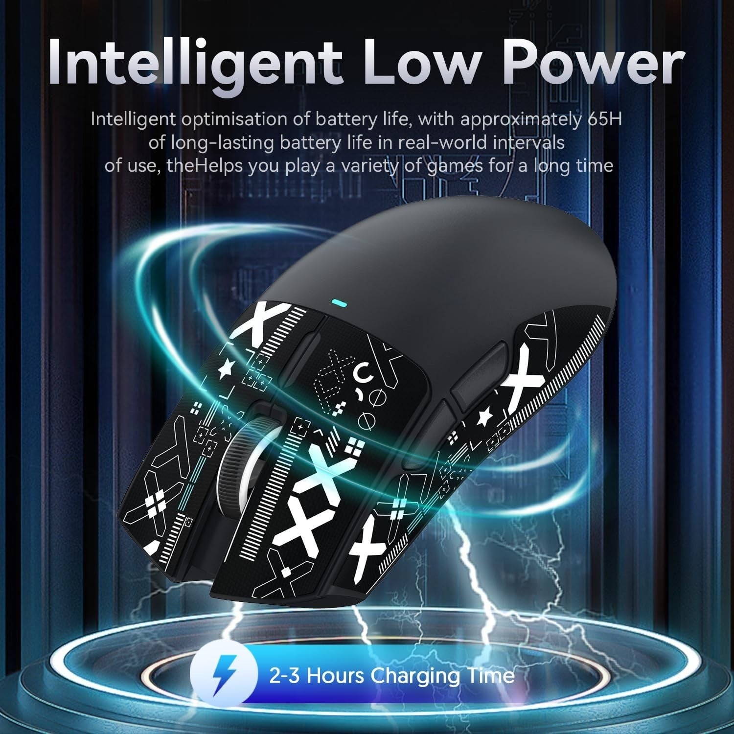 Wireless Gaming Mouse 22000 DPI RGB Dock BT 2.4G USB Black Grip