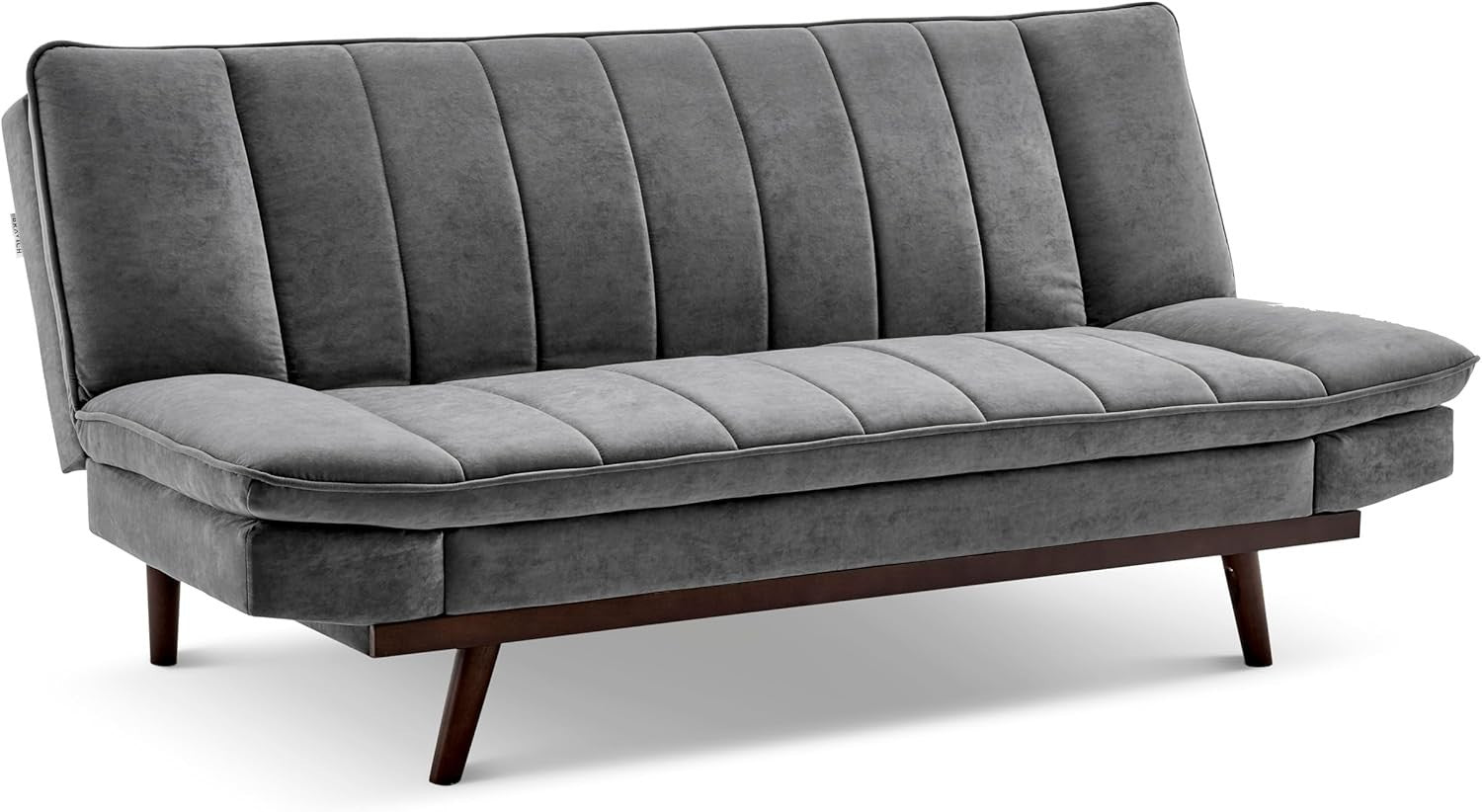 3 Seater Grey Sofa Bed Click Clack Recliner Couch Guest Room Fold Out
