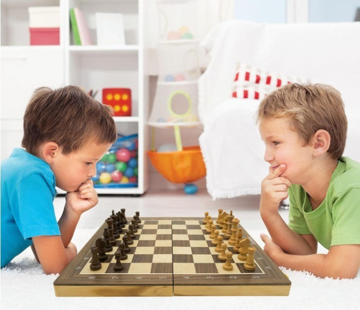 Foldable Wooden Chess Board Set | Magnetic Pieces | Travel-Friendly Luxury Game