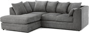 Grey Jumbo Cord 4-Seater Corner Sofa Left Hand Facing | Durable Comfort