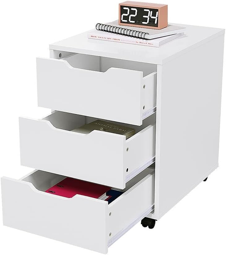 Rolling 3 Drawer File Cabinet Under Desk Mobile Office Storage Unit