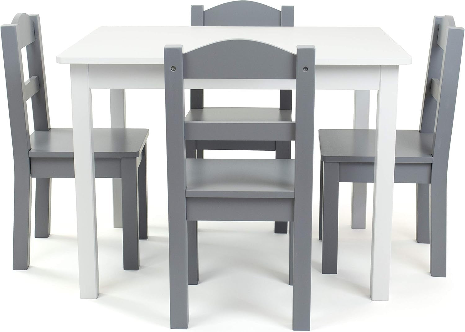 Kids Wooden Table & 4 Chairs Set for Learning, Play, Meals – Easy Clean