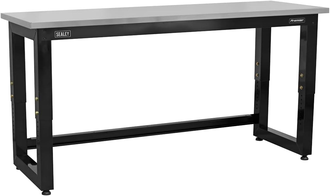Heavy Duty 1830mm Adjustable Workbench 1000kg Stainless Steel Top