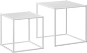 Modern Nesting Coffee Tables Set of 2 End Side Snack Living Room Black Steel