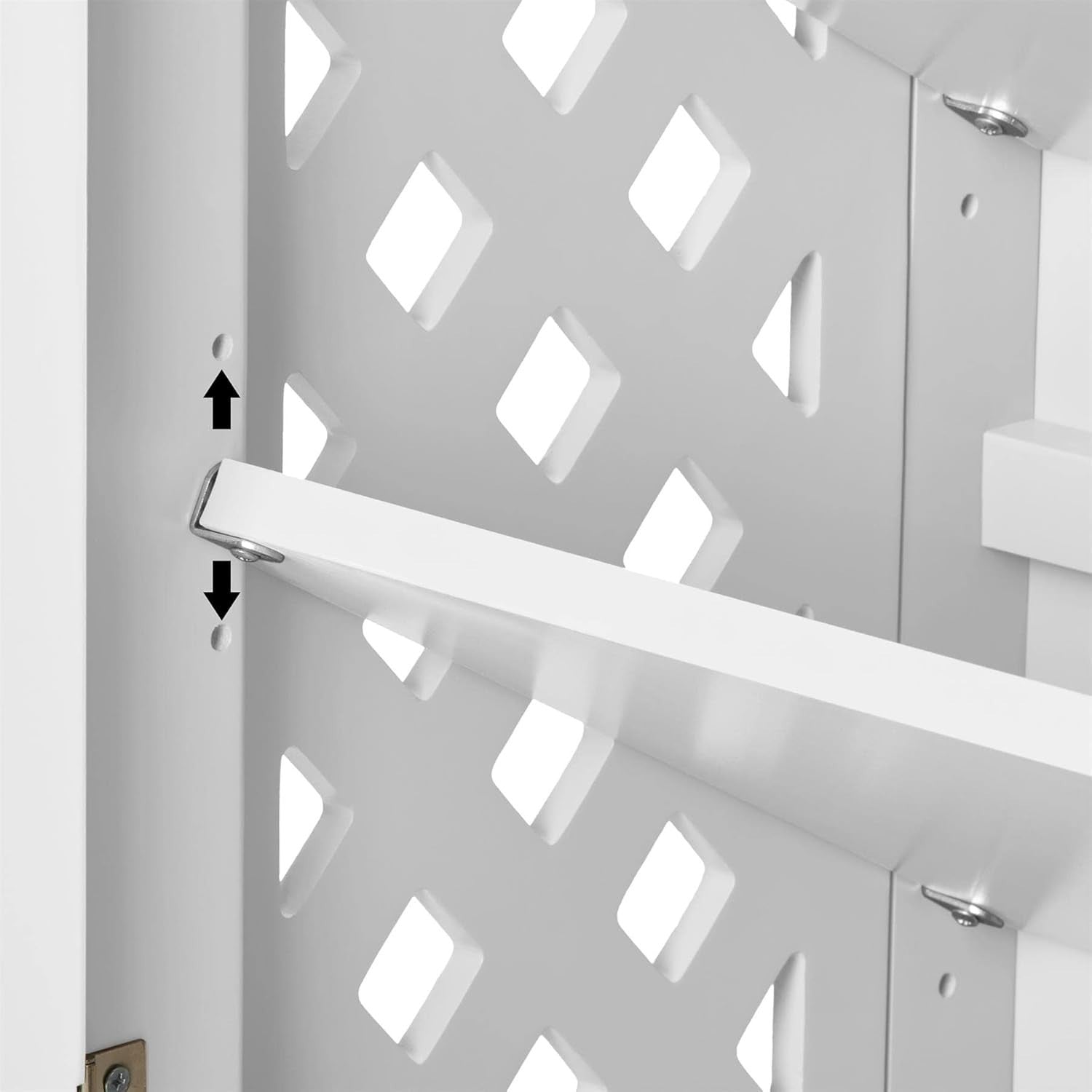 White Wooden Shoe Cabinet with Adjustable Shelves & Airflow Doors
