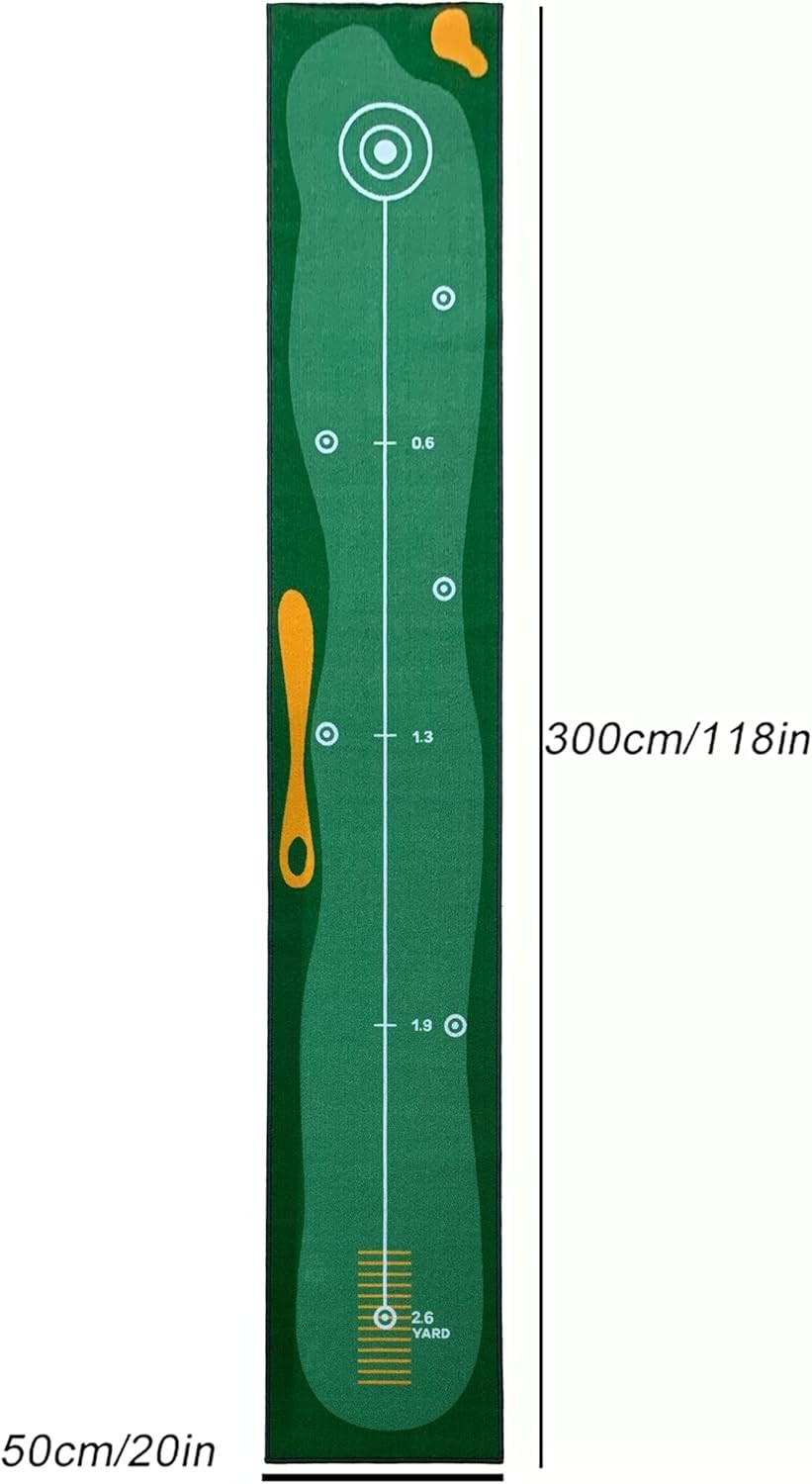 Golf Putting Training Mat Indoor Outdoor Practice Green Alignment Aid
