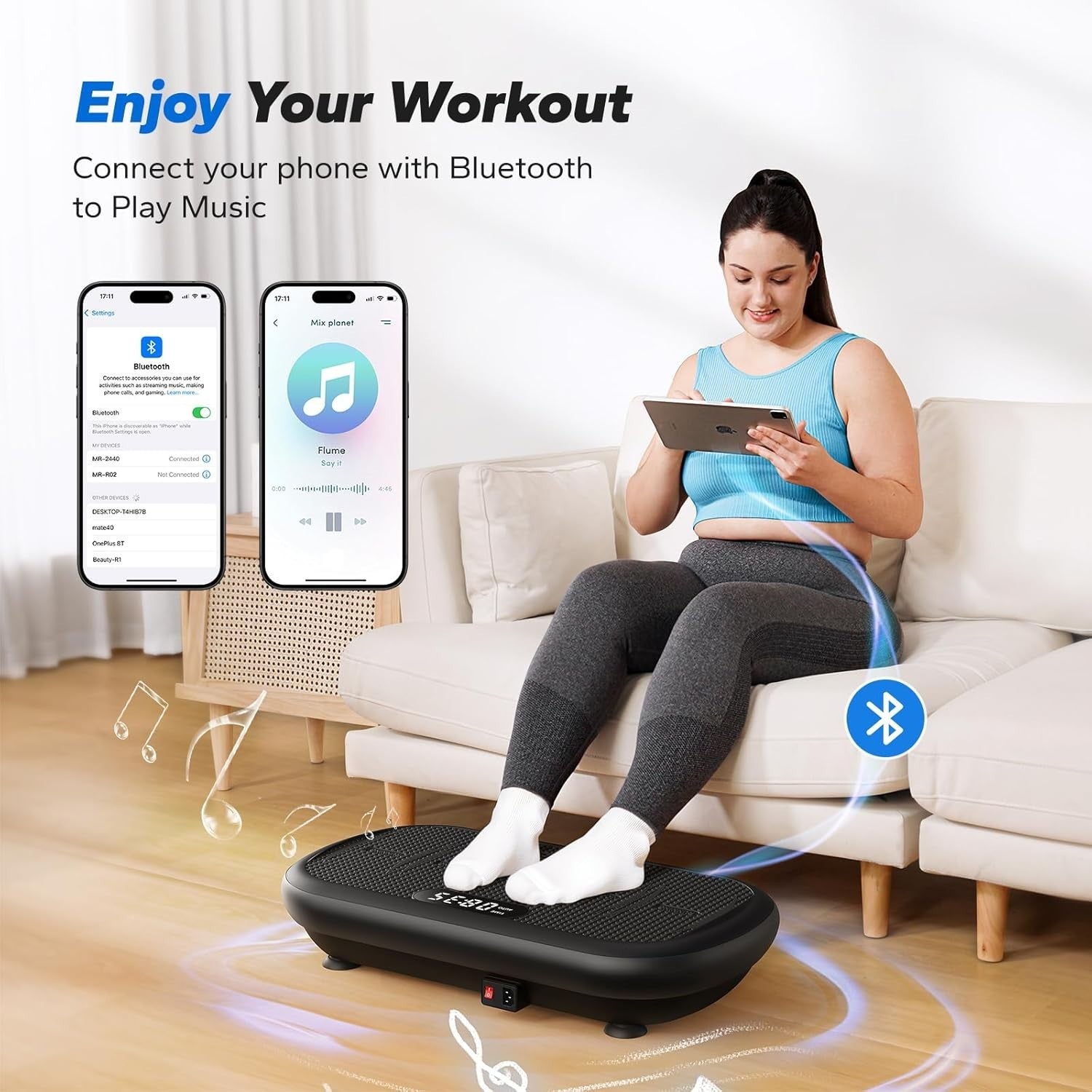 High Amplitude Vibration Plate Exercise Machine 200KG Bluetooth Fat Burner
