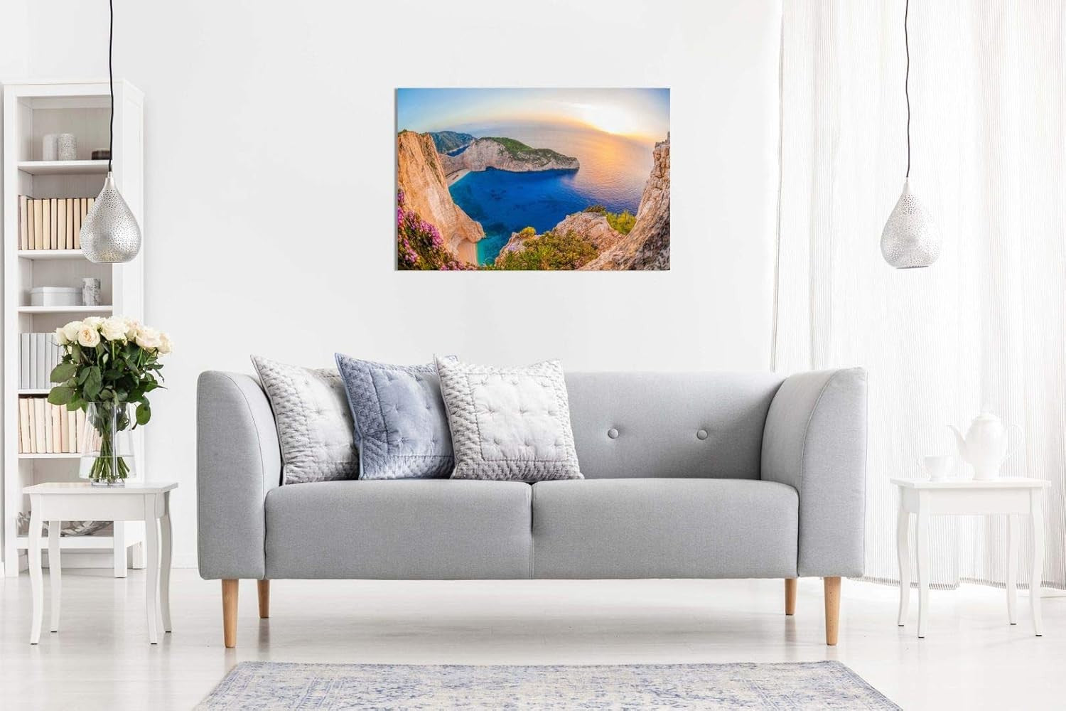 Beach Shipwreck Sunset Canvas Wall Art Coastal Landscape Print Large 30x20