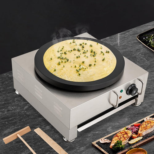 16" Electric Crepe Maker 2800W Non-Stick Commercial Pancake Griddle | Adjustable