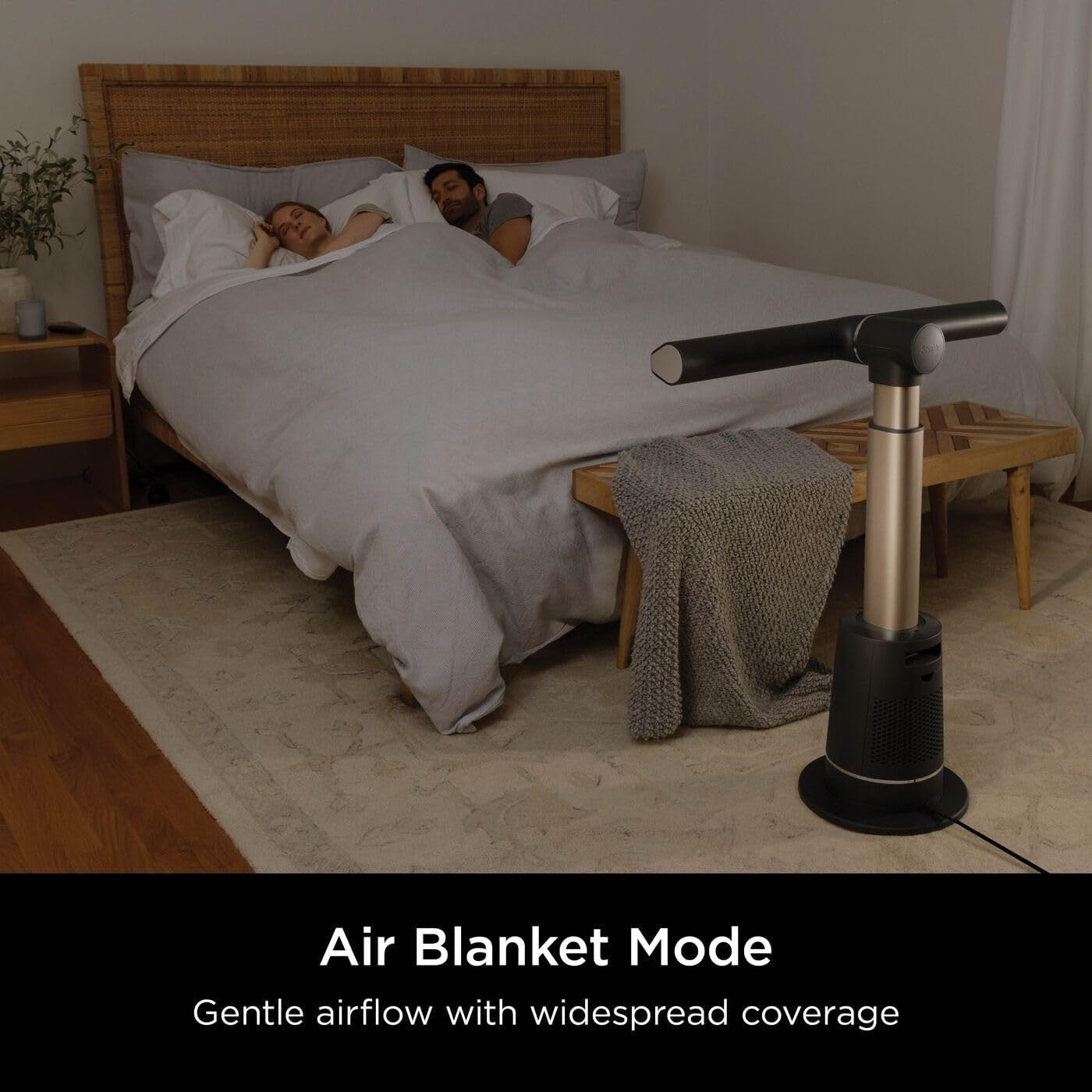 Bladeless Tower Fan Charcoal 10Speed Remote 180° Oscillating Quiet Floor Cooling