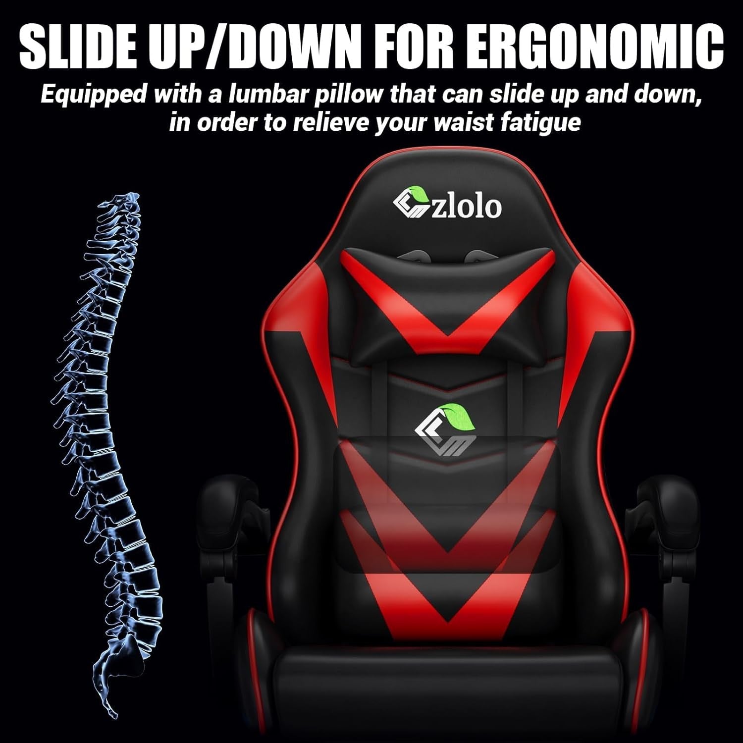 Gaming Chair w/ Footrest Reclining Racing Office Chair Red