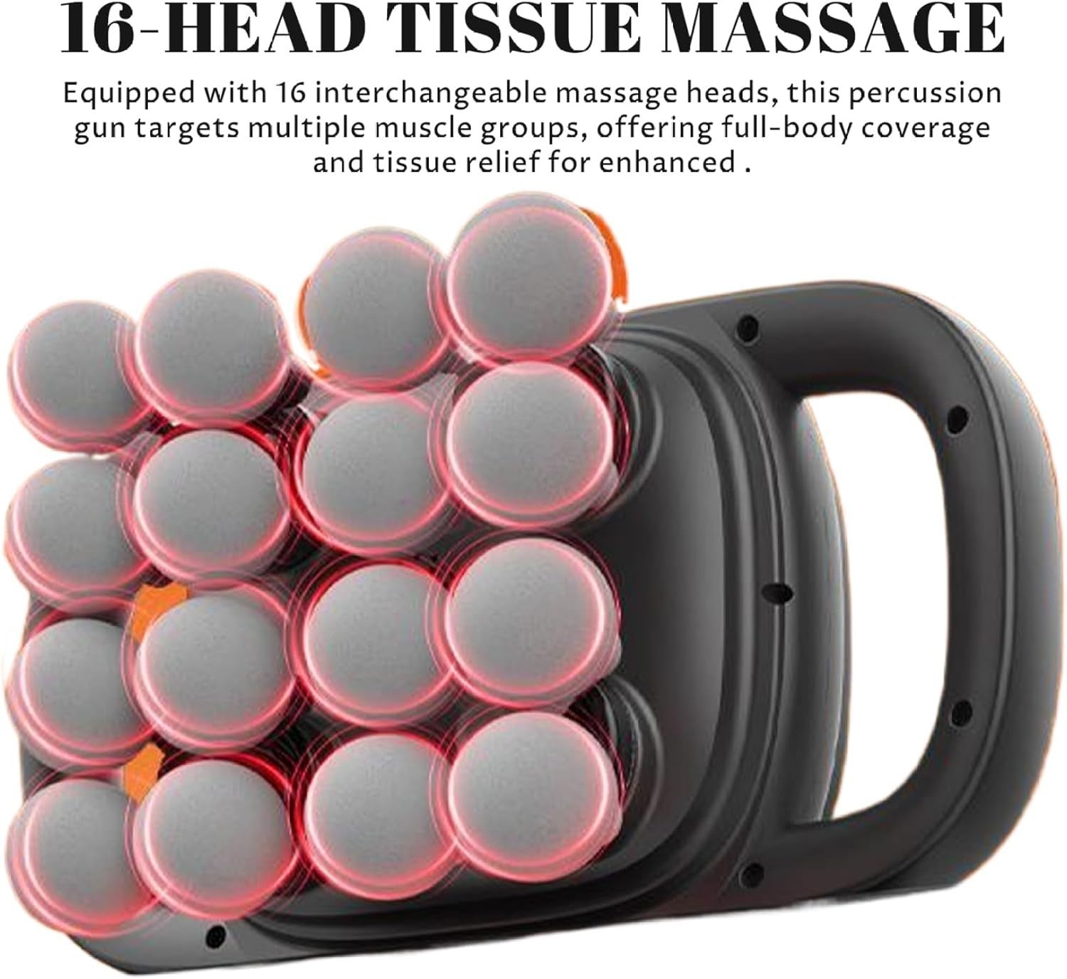 16 Head Massage Gun Deep Tissue Percussion Muscle Pain Relief 99 Level LED