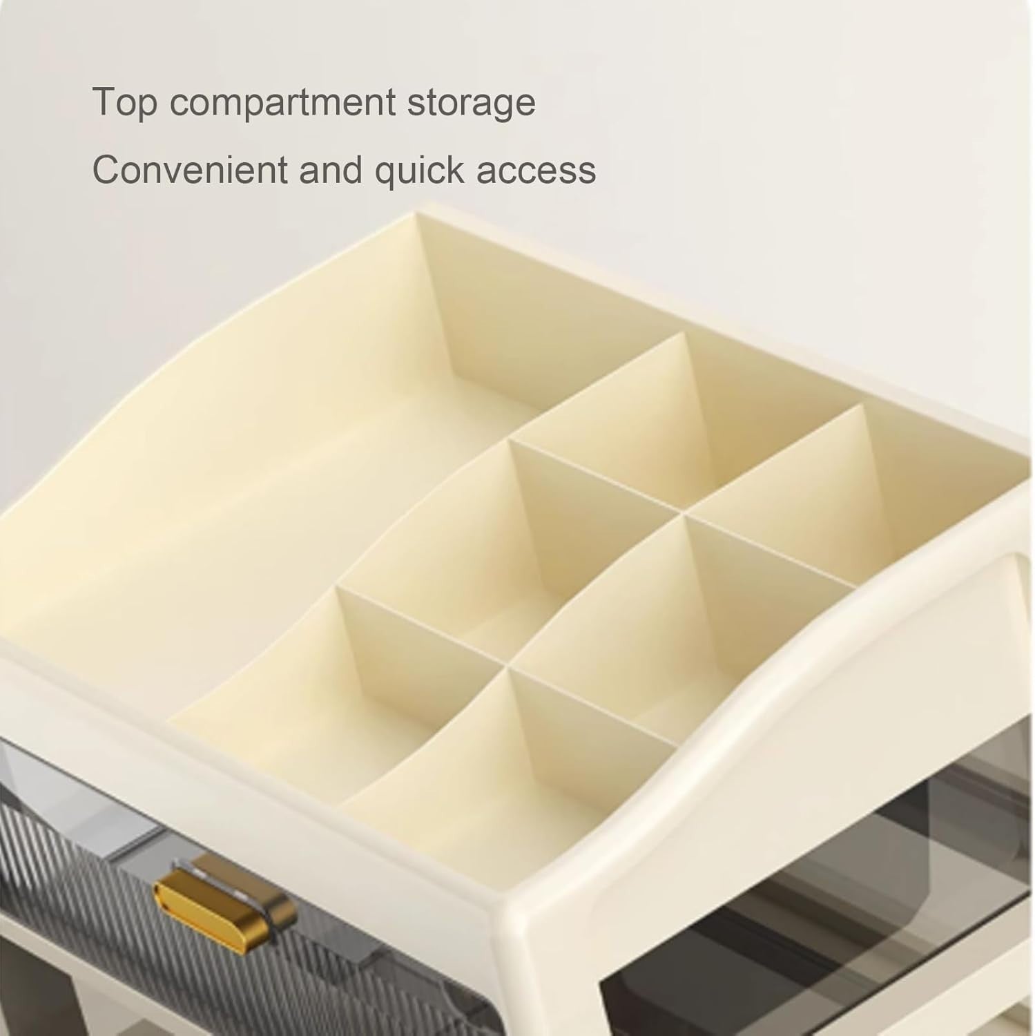2-Layer White Desk Organizer Storage Drawers for Office, Makeup & Crafts