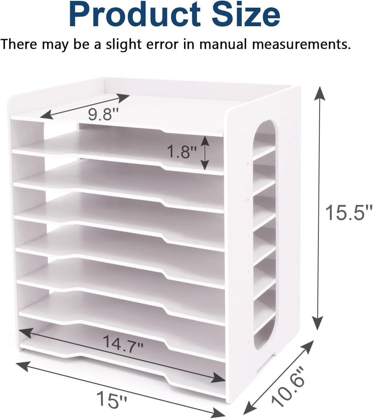 Large 8-Tier Desk Paper Organizer – Legal Size File Sorter & Mail Tray