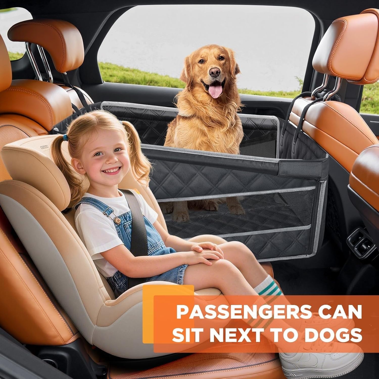 Large Dog Car Seat Extender Hard Bottom Waterproof Hammock SUV Truck
