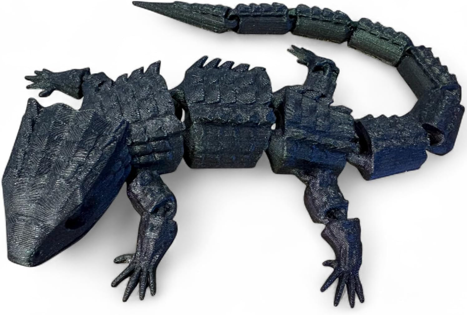 Glitter Black Lizard Fidget Articulated Colour Changing Desk Toy