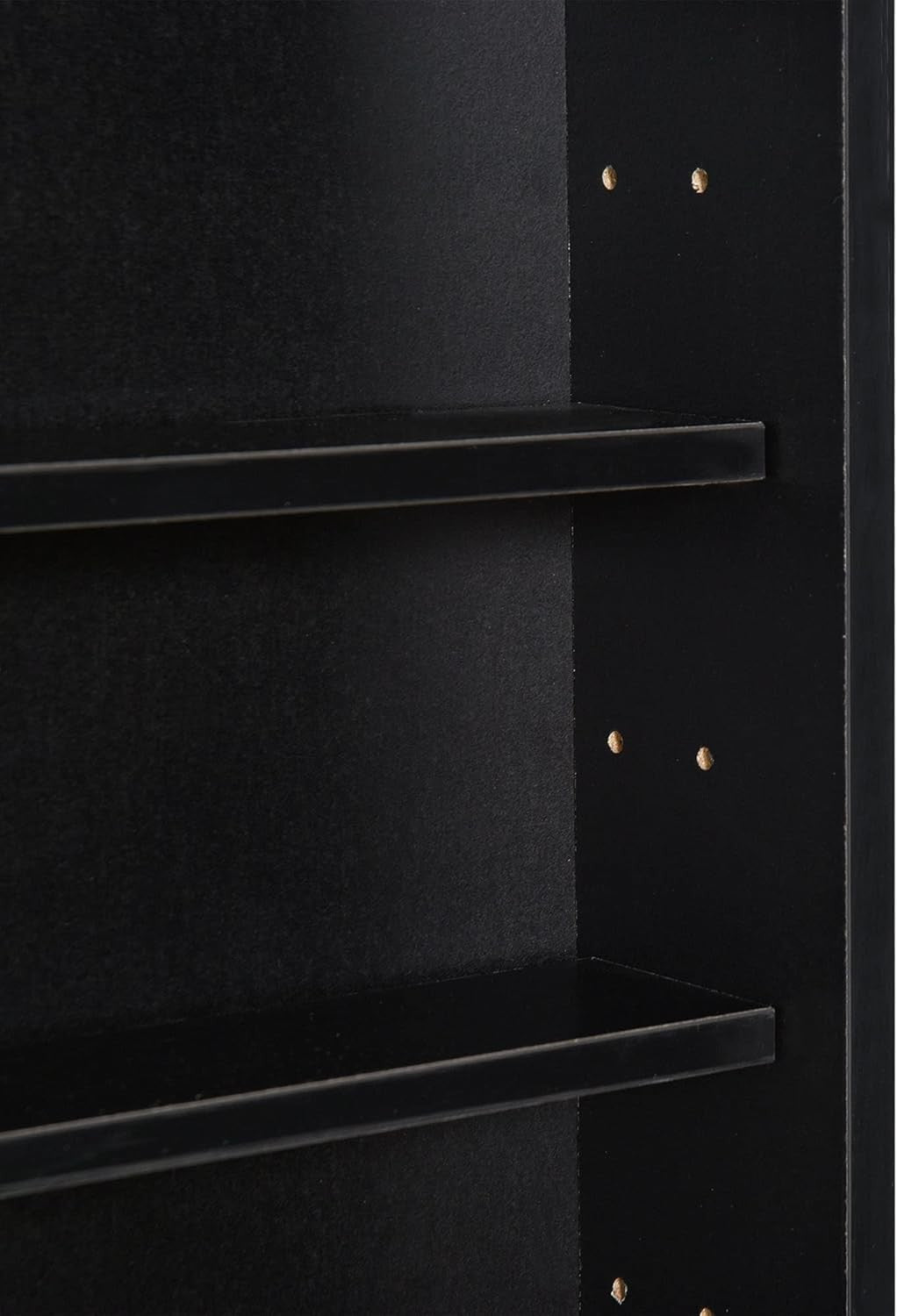 5-Tier Wall Display Cabinet | Black Glass Sliding Door Shelf Unit 60×80cm