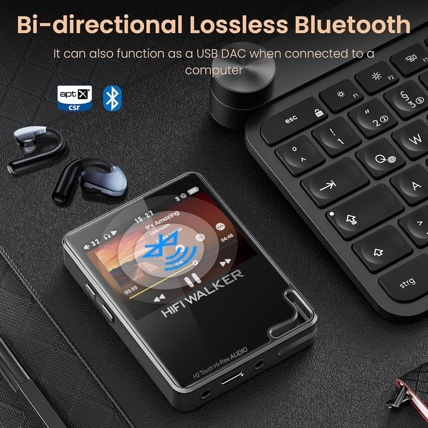 Hi-Res Touchscreen MP3 Player | Bluetooth, FLAC DSD Player, 64GB Expandable