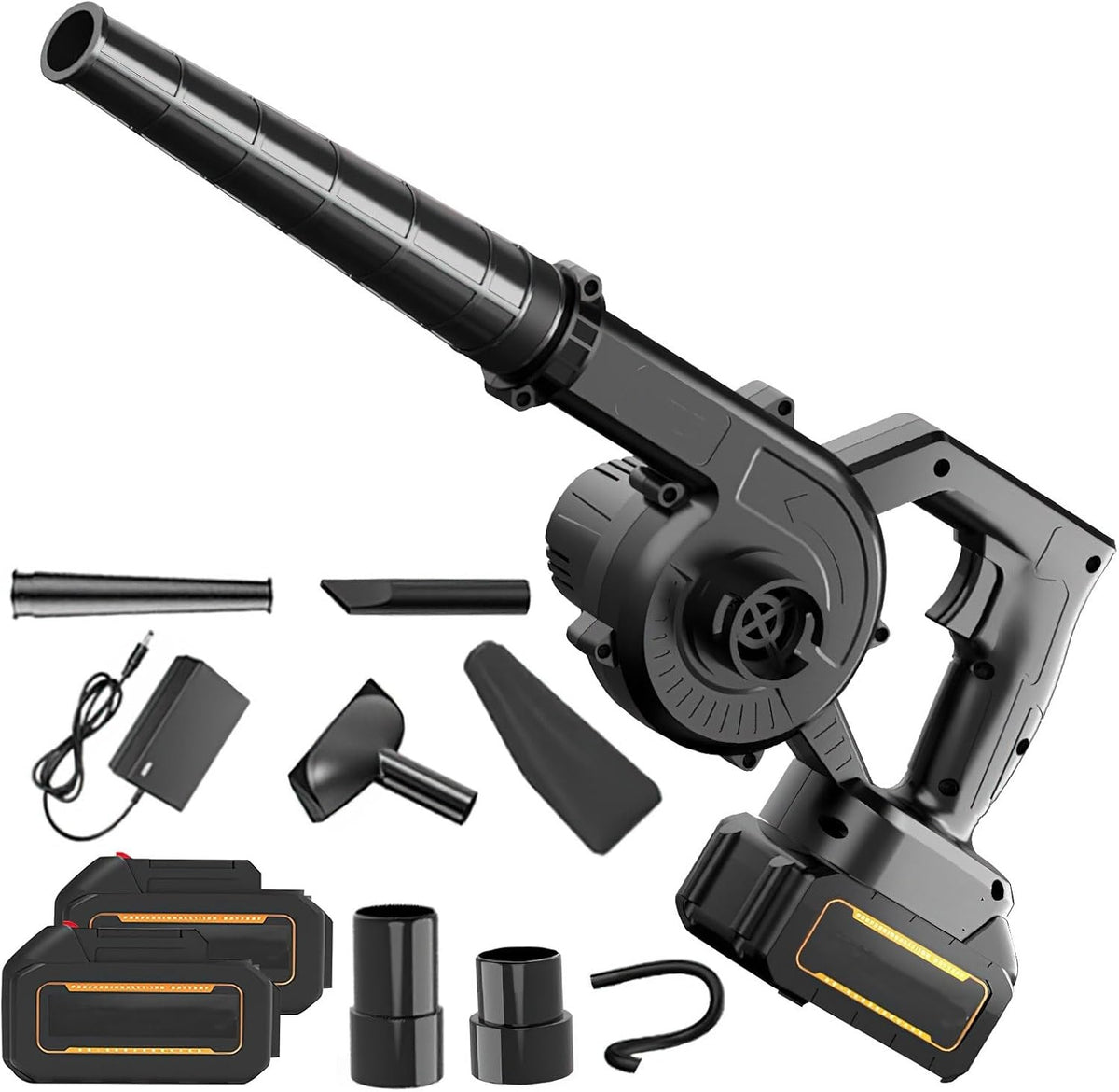Cordless Leaf Blower 21V 550W Dual Battery Handheld Garden Patio Cleaner