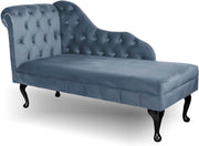 Velvet Tufted Chaise Lounge Sofa – Handmade Comfort, Stylish Platinum Accent
