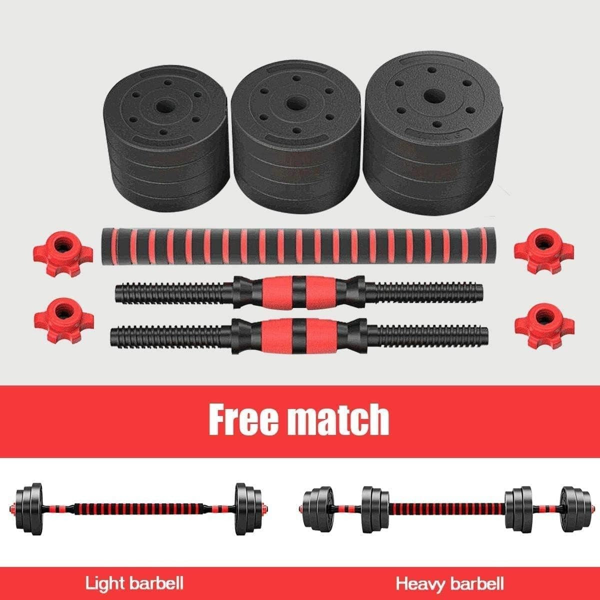 30KG Adjustable Dumbbell Barbell Set Non-Slip Home Gym Weight Training