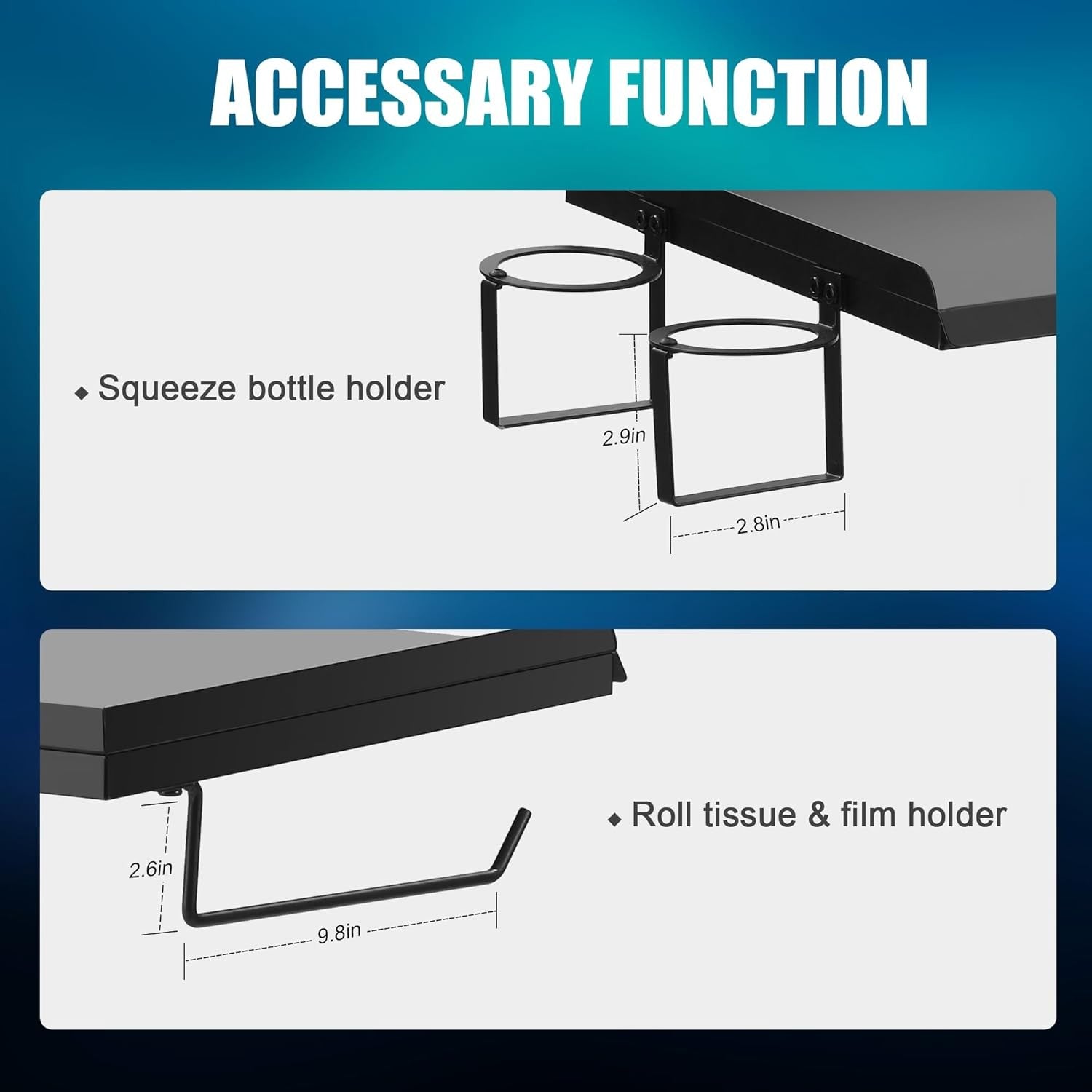 Double Tier Tattoo Tray Workstation Adjustable Rolling Cart with Wheels