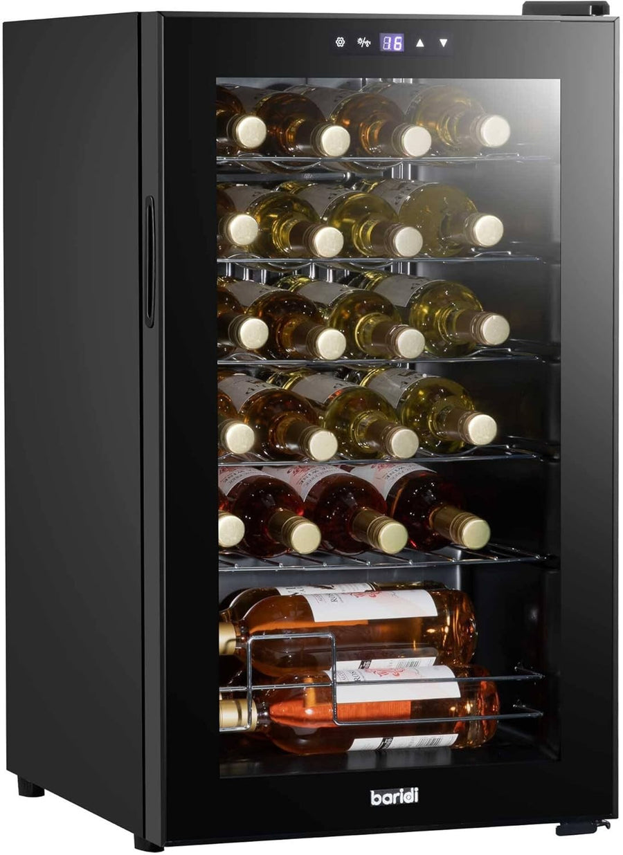 24 Bottle Wine Cooler Fridge Digital Touch Control LED Quiet Freestanding