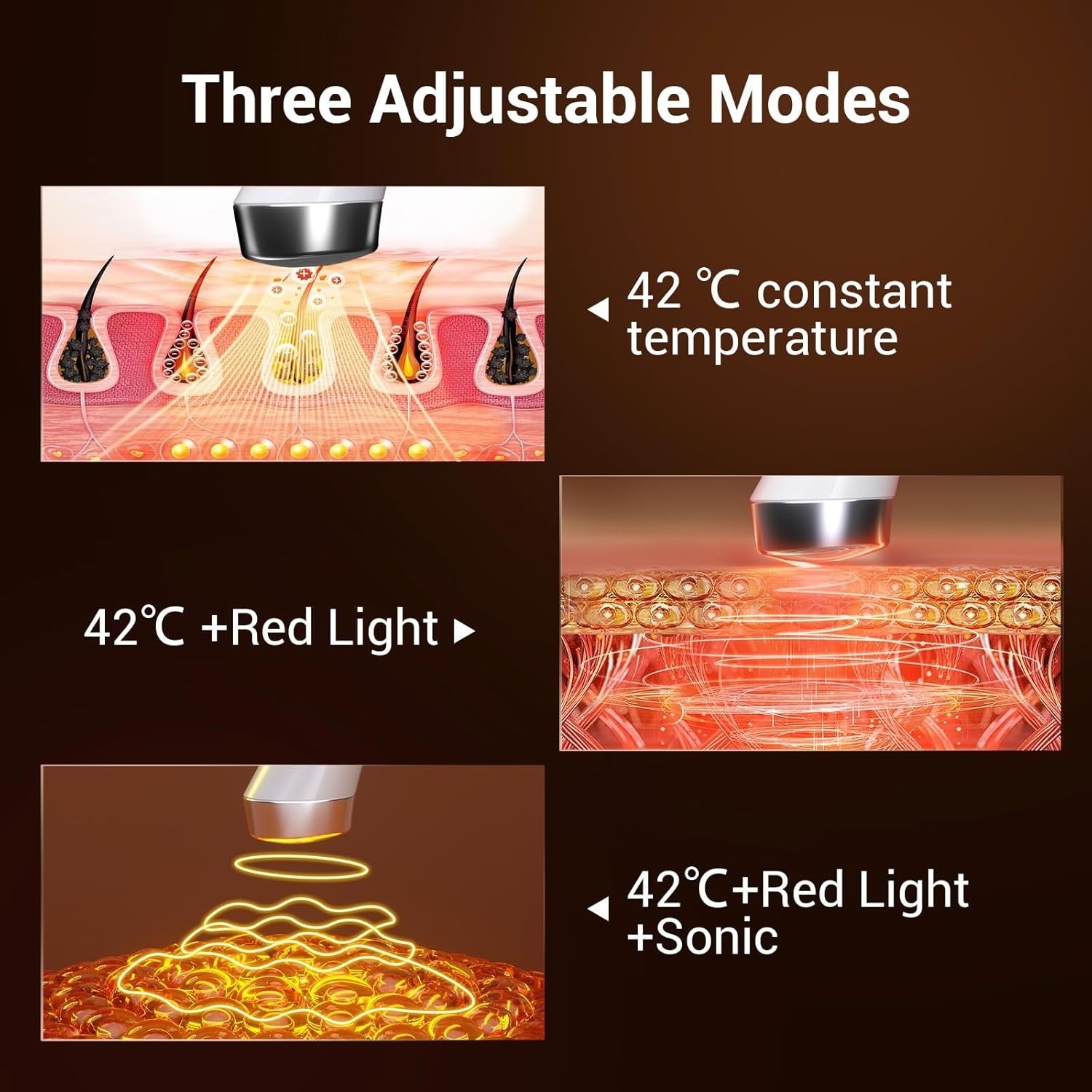 Heated Eye Massager 40℃ Sonic Vibration Red Light Anti Aging USB