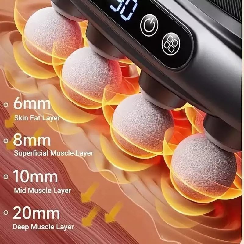 Horse Massage Gun 8 Heads Deep Tissue Recovery Red Light Heat Therapy