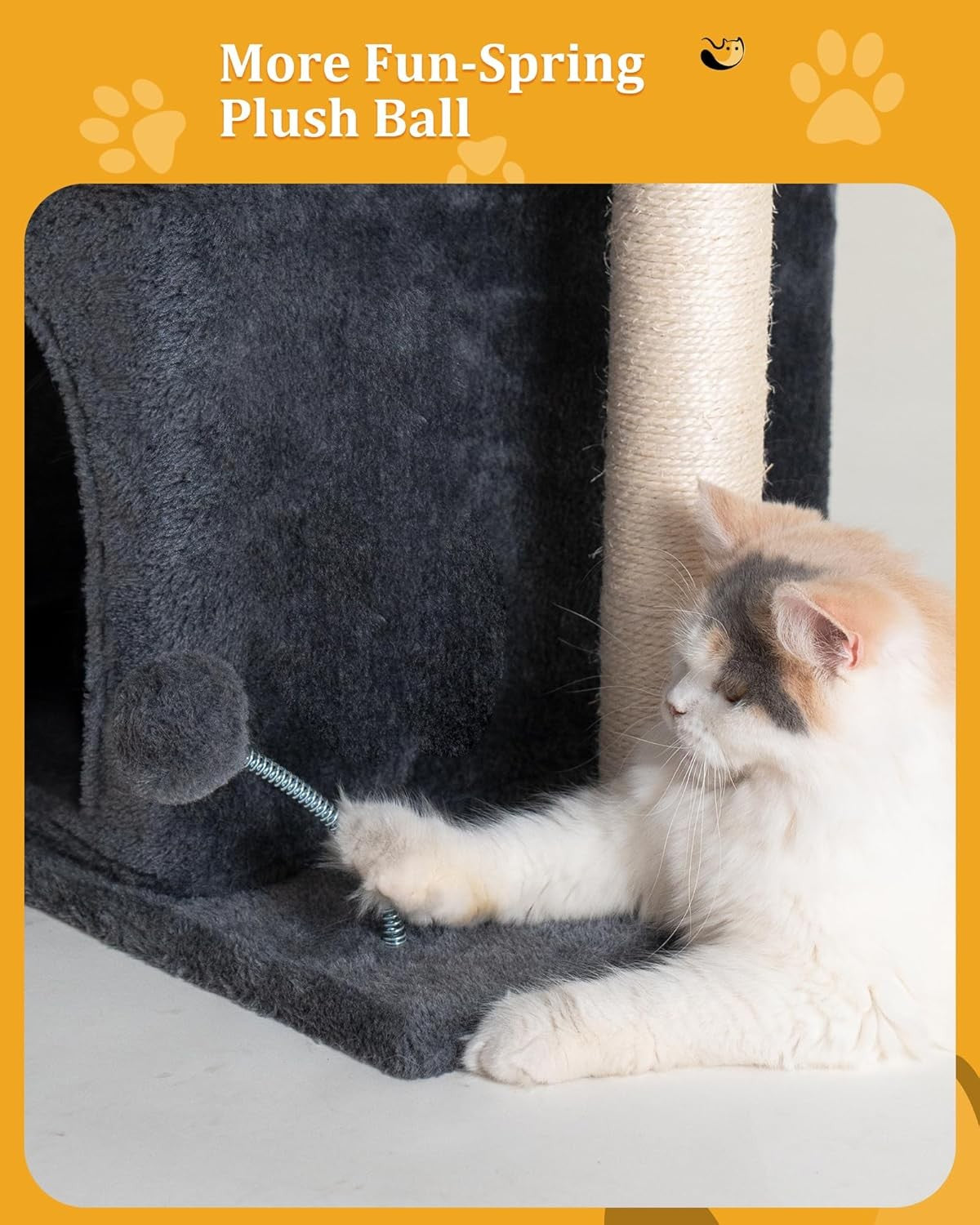 61cm Cat Tree Tower Condo with Large Perch Sisal Scratching Post