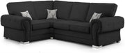 4-Seater L-Shaped Corner Sofa Black Fabric | Fire Resistant, Comfortable.