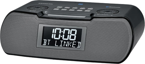 White Round Digital Alarm Clock Retro LED Display Snooze Bedside
