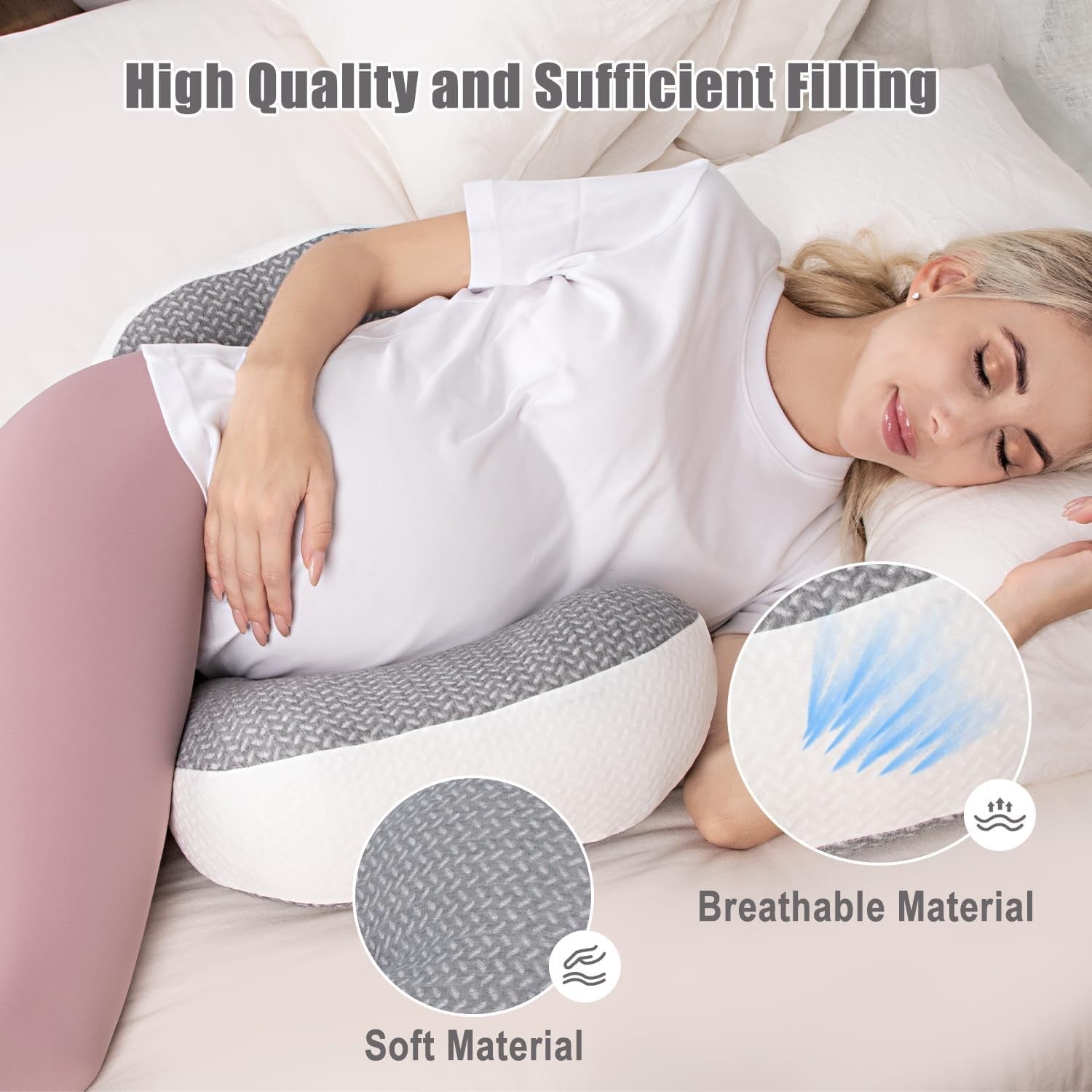 Portable Pregnancy Pillow Belly Support Adjustable Maternity Sleep Cushion