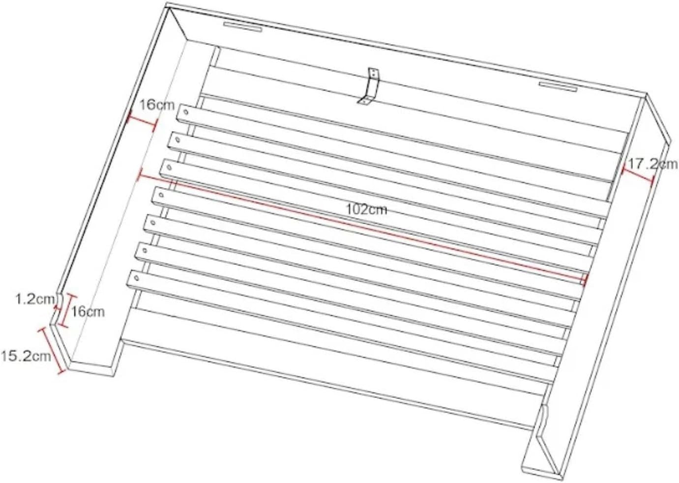 Medium White Radiator Cover Modern MDF Cabinet Horizontal Slat W112xH81.5cm