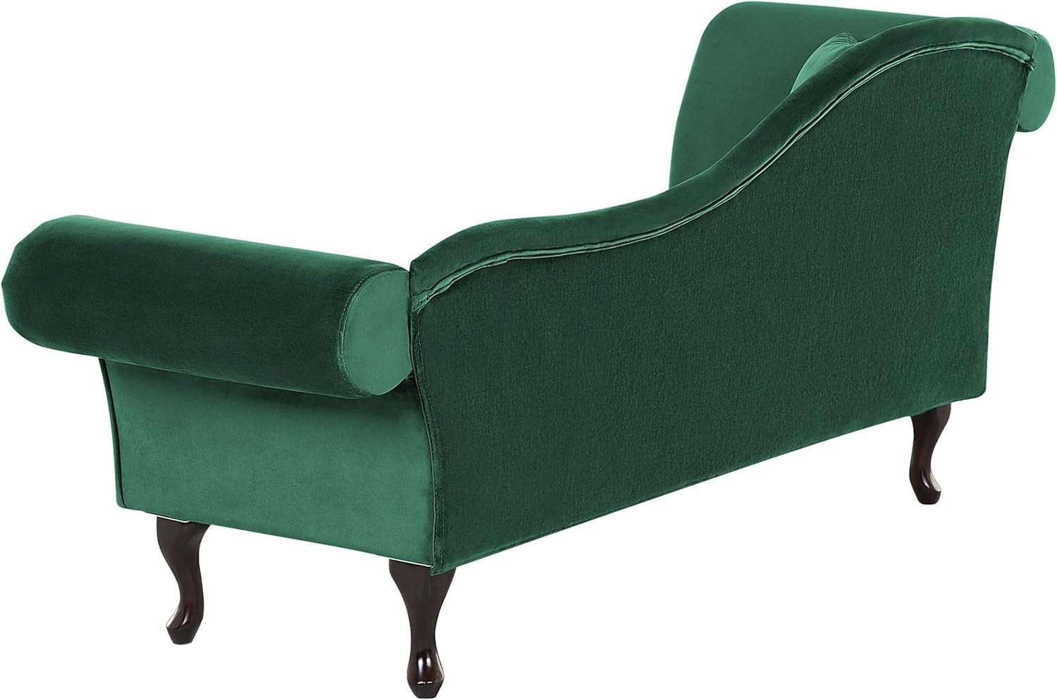Dark Green Velvet Chaise Lounge Left Hand Tufted Chesterfield Vintage Sofa